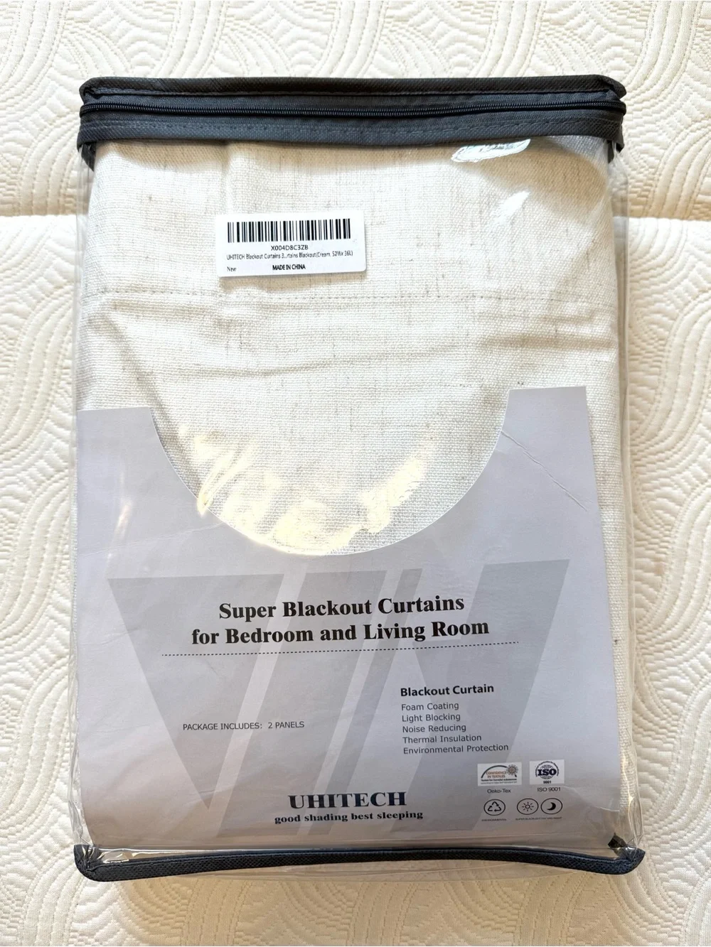 NWT Linen Curtains 52W x 36L Cream 2 Panels